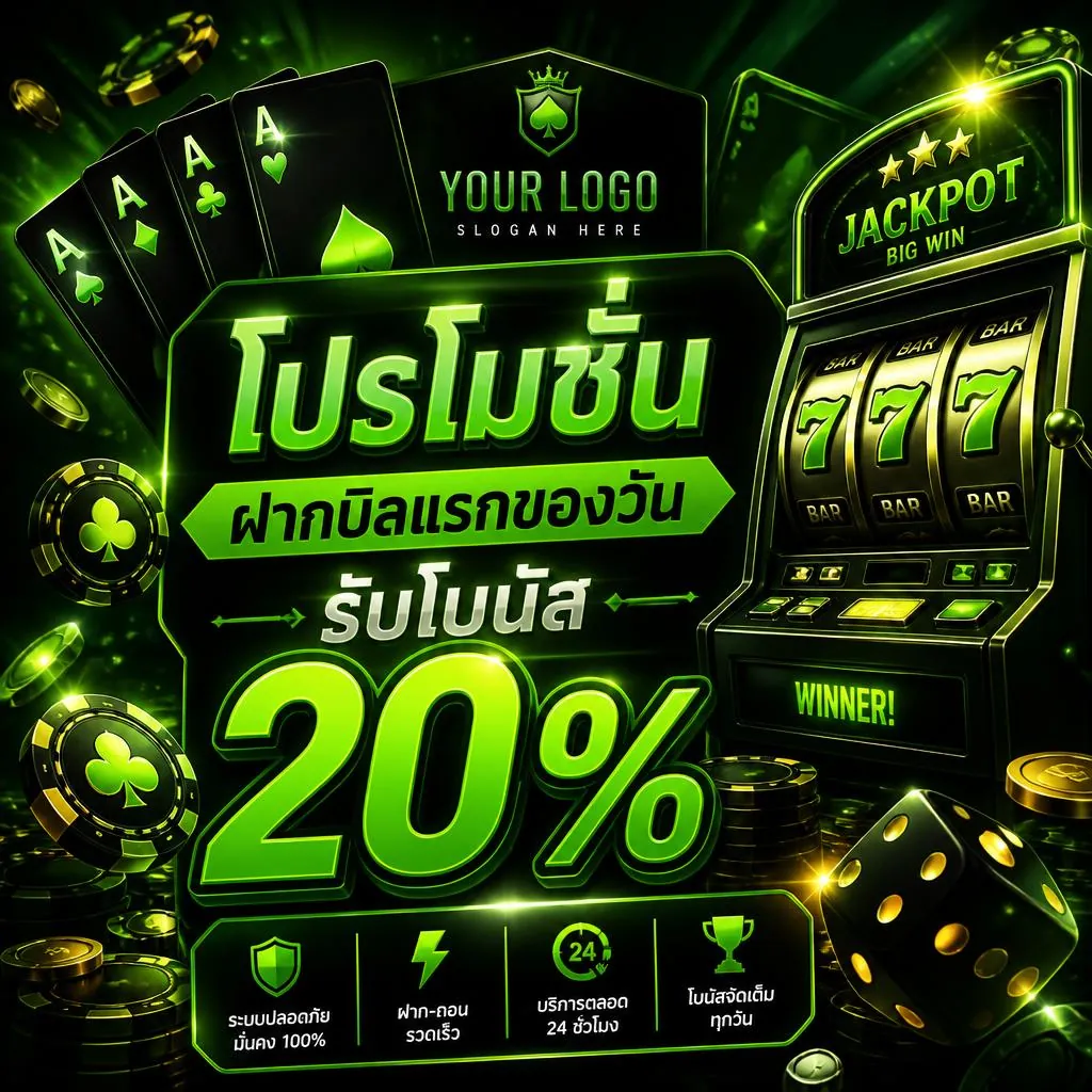 โปรโมชั่น ฝากบิลแรกของวัน รับโบนัส 20%
